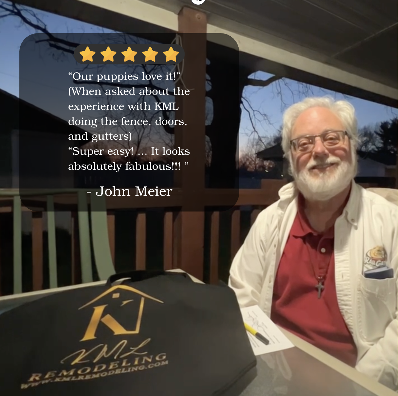 KML Fence Doors Gutters Testimonial